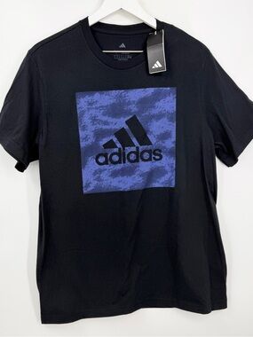Adidas Men's Badge of Sport Digital Camo Wash Tee Graphic Black Large NWT